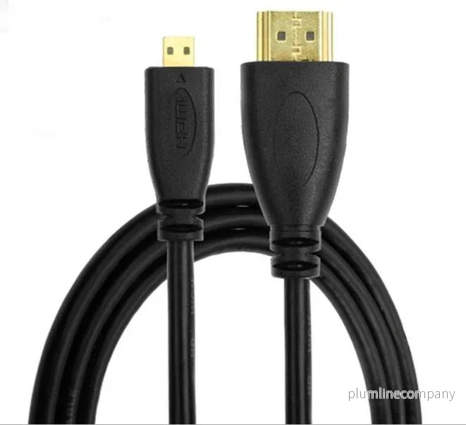 NÖRDIC HDMI till Micro HDMI kabel 1m High Speed HDMI with Ethernet Type A till Type D hane till hane svart - Bild 2