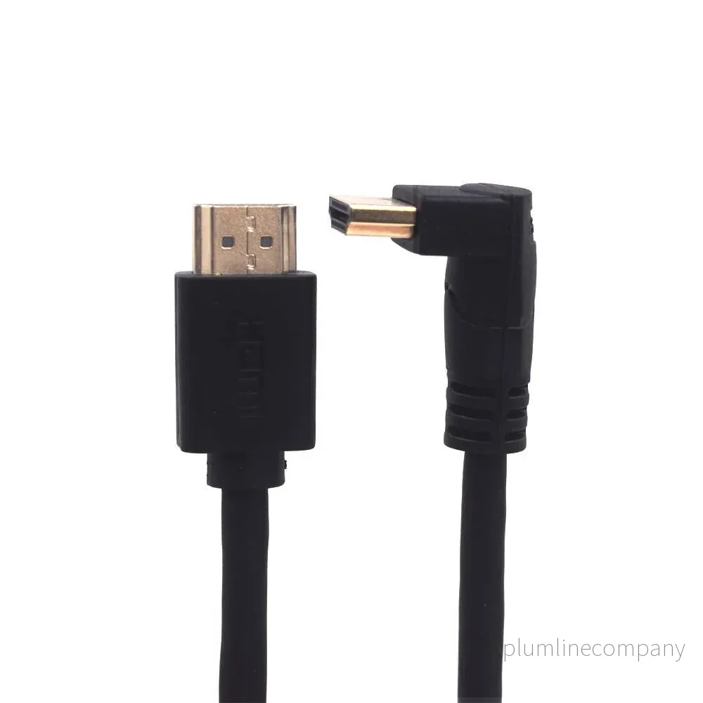 NÖRDIC vinklad HDMI adapter 4K30Hz UHD hane till hane 30cm svart NÖRDIC vinklad HDMI adapter 4K30Hz UHD hane till hane 30cm svart