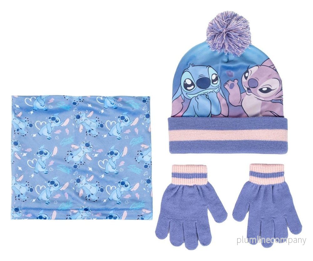 Lilo & Stitch Mössa, Tubhalsduk och Handskar 3-delars Set Stitch Lilo & Stitch Mössa, Tubhalsduk och Handskar 3-delars Set Stitch