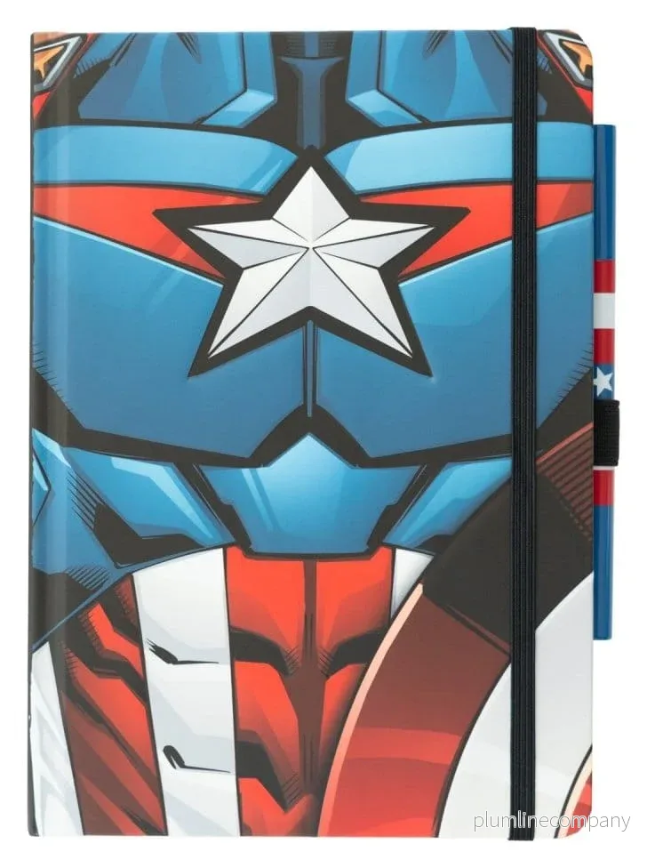 Marvel Captain America Premium Anteckningsblock med Penna Uniform A5 Marvel Captain America Premium Anteckningsblock med Penna Uniform A5