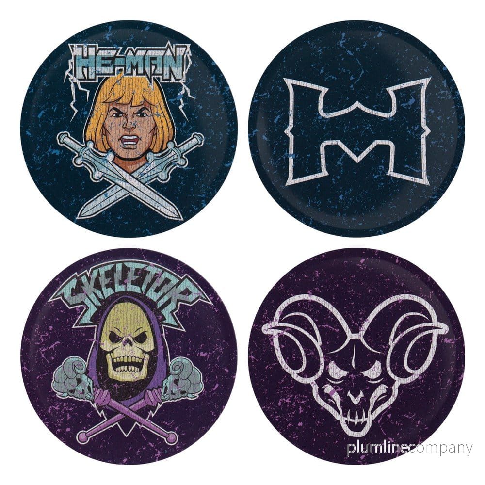 Masters of the Universe Underlägg 4-pack i metall med tryck