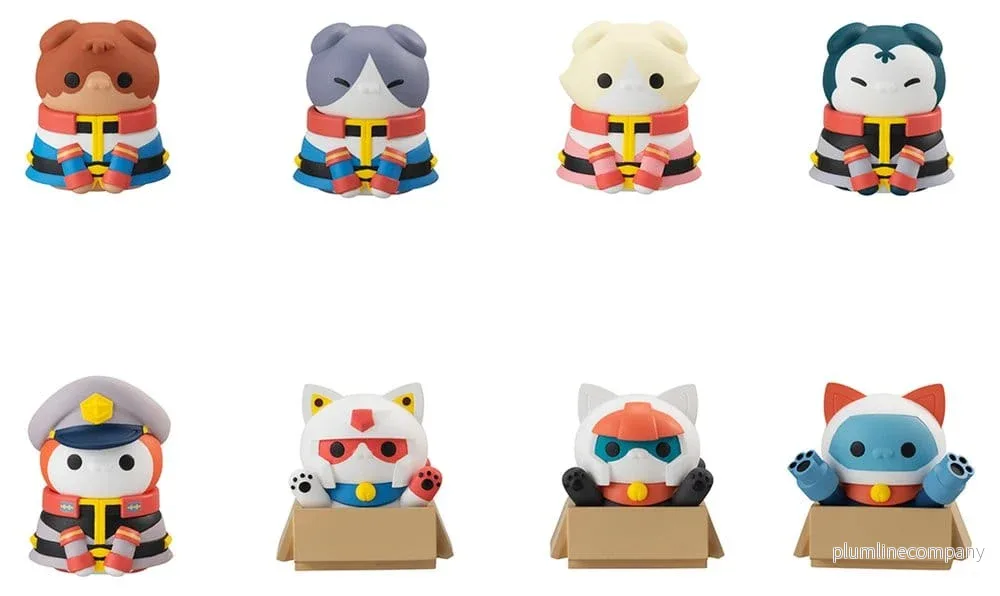 Gundam Mega Cat Project Mini Figurer Nyandam Vi är Jordens Federationsstyrkor! Blind Box Sortiment (8) (Upprepning)