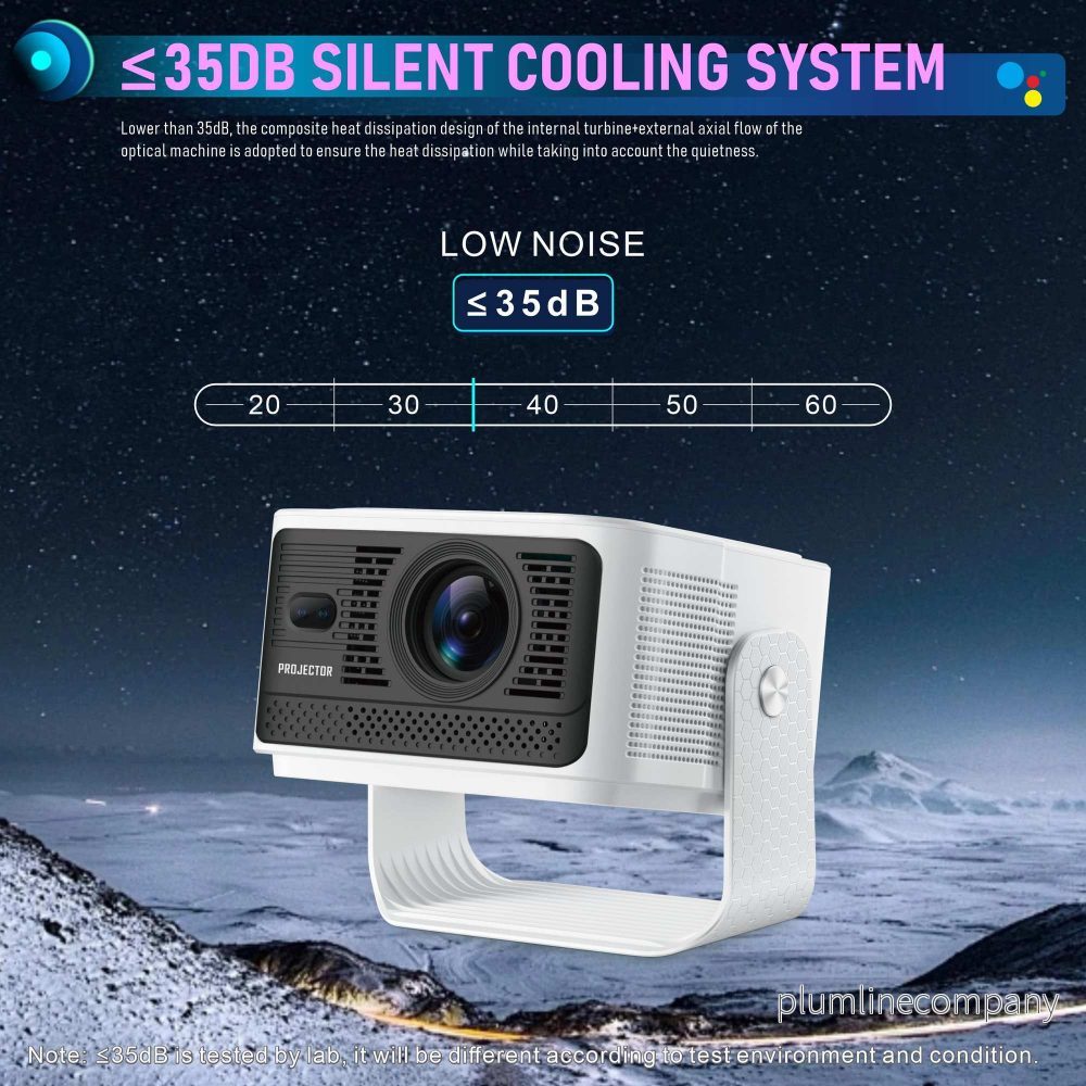 NÖRDIC Projektor Google-certifierad 1080p 500 ANSI lumen 2.4/5G WiFi 6 Android 11 - Bild 3
