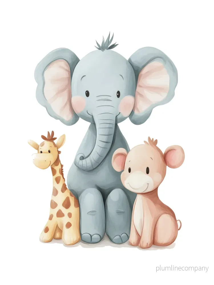 Elephant and Friends Poster