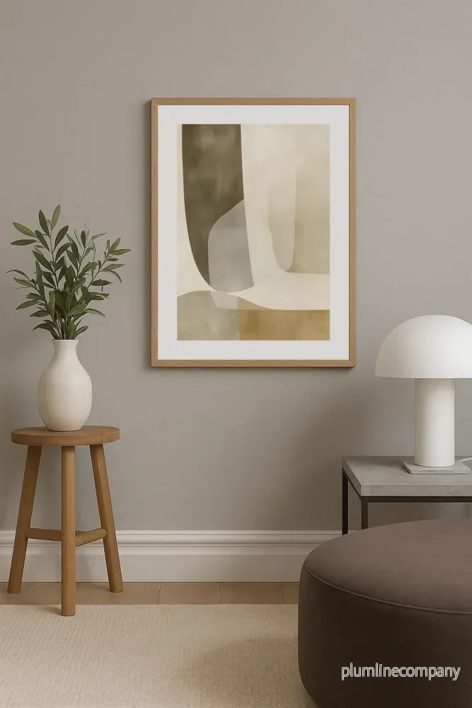 Subtle Geometric Abstract in Olive Poster - Bild 3