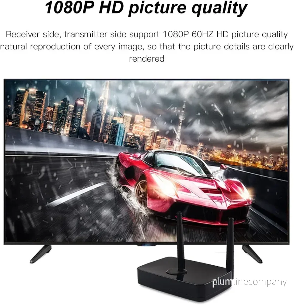 NÖRDIC Trådlöst HD 1080P Multimedia Interface Sändare och Mottagare Kit, Stöd för 5G och 2.4G Dual Band WiFi - Bild 3