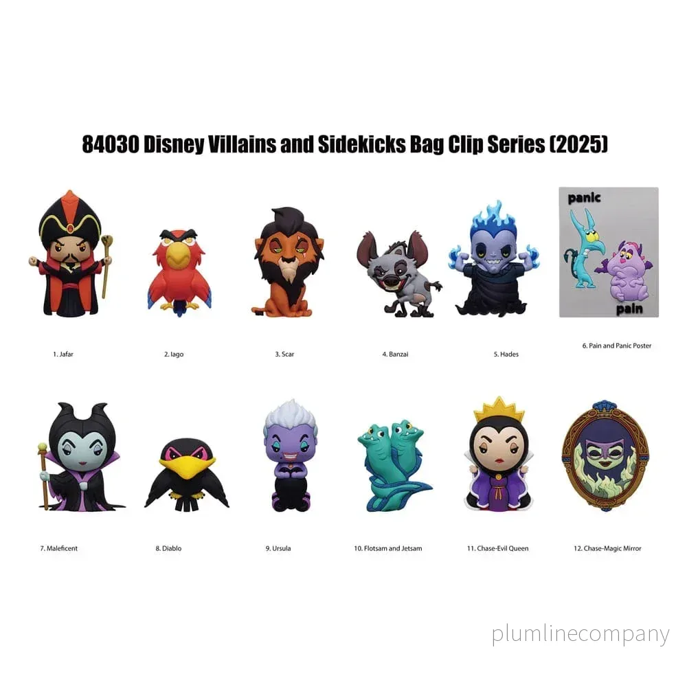 Disney 3D Foam Bag Clips Villains Series 4 Display (24)