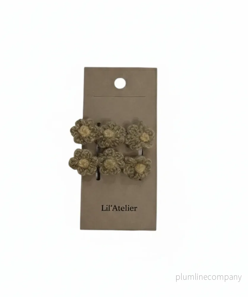 Lil’Atelier Hårspänne 2-pack virkade blommor
