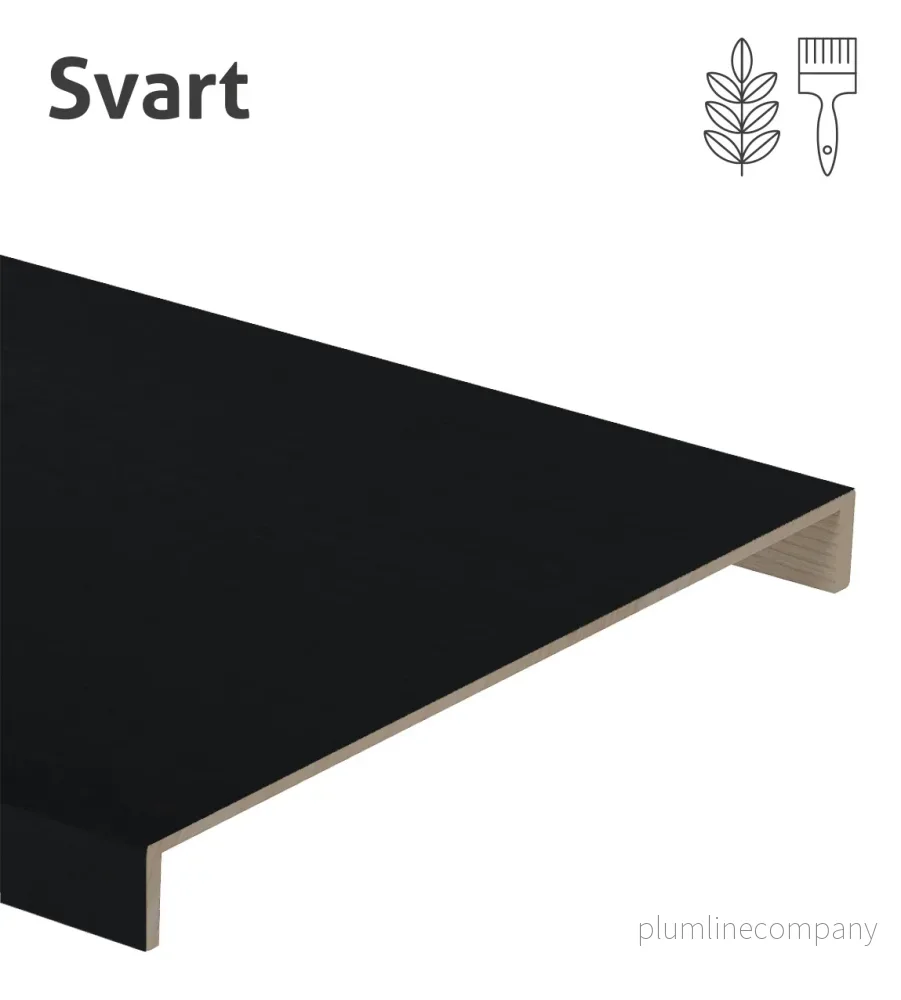 Svarta plansteg i massiv Ask