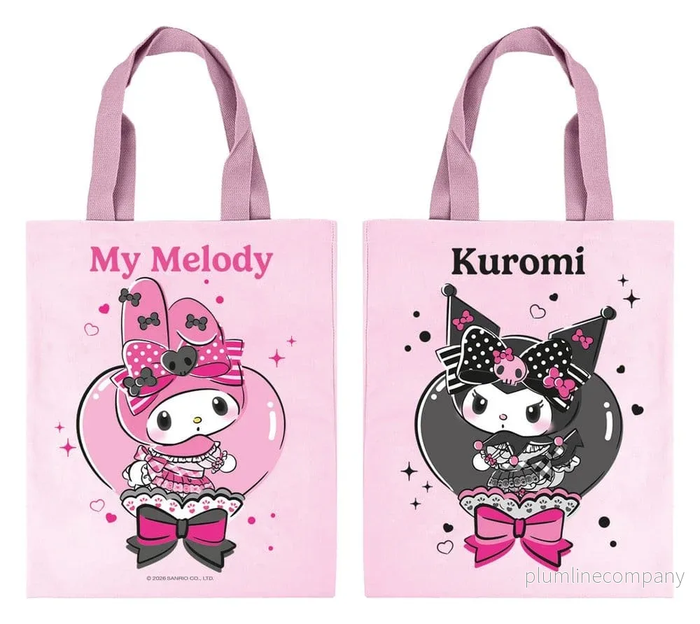 Sanrio Pink Black Party Series Tote Bag My Melody & Kuromi Sanrio Pink Black Party Series Tote Bag My Melody & Kuromi