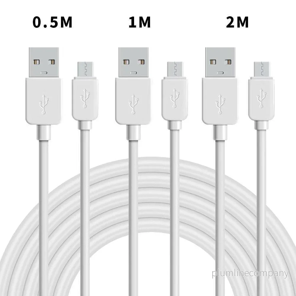 NÖRDIC USB2.0 A hane till Micro B hane Kabelkit 3-pack 0,5m+1m+2m 480Mbps 2,4A vit för Android mobiler och surfplattor NÖRDIC USB2.0 A hane till Micro B hane Kabelkit 3-pack 0,5m+1m+2m 480Mbps 2,4A vit för Android mobiler och surfplattor