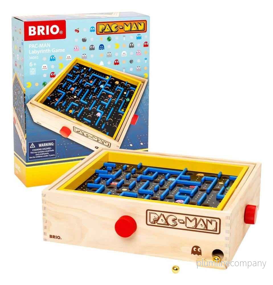 Pac-Man Labyrint – Klassiskt retro brädspel med trälabyrint och joystickstyrning - Bild 3
