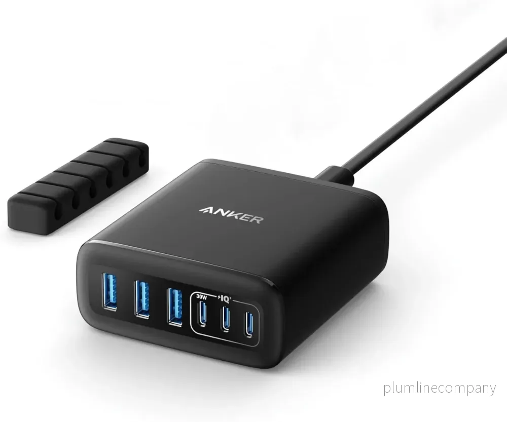 Anker USB-C och USB-A-laddare, 112W Max 6-portars laddningsstation Anker USB-C och USB-A-laddare, 112W Max 6-portars laddningsstation