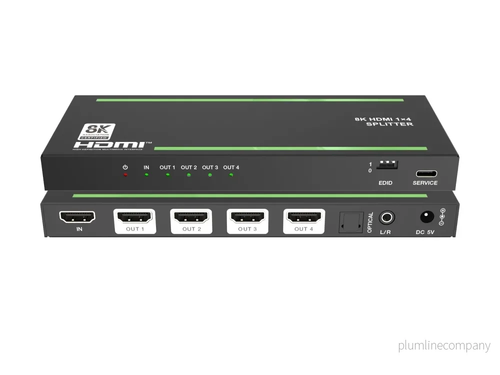 NÖRDIC 8K HDMI 2.1 Splitter 1 till 4 & Extractor Optisk SPDIF & Stereo HDR EDID Dolby Atmos, True HD, Digital Plus, DTS-HD Master NÖRDIC 8K HDMI 2.1 Splitter 1 till 4 & Extractor Optisk SPDIF & Stereo HDR EDID Dolby Atmos, True HD, Digital Plus, DTS-HD Master