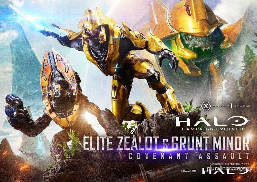 Halo: Campaign Evolved Ultimate Premium Masterline 1/4 Statue Elite Zealot & Grunt Minor: Covenant Assault Bonus Version 81 cm - Bild 2