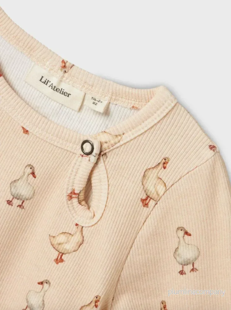 Lil' Atelier MINI SLIM FIT LÅNGÄRMAD TOPP - Sand Dollar - Bild 3