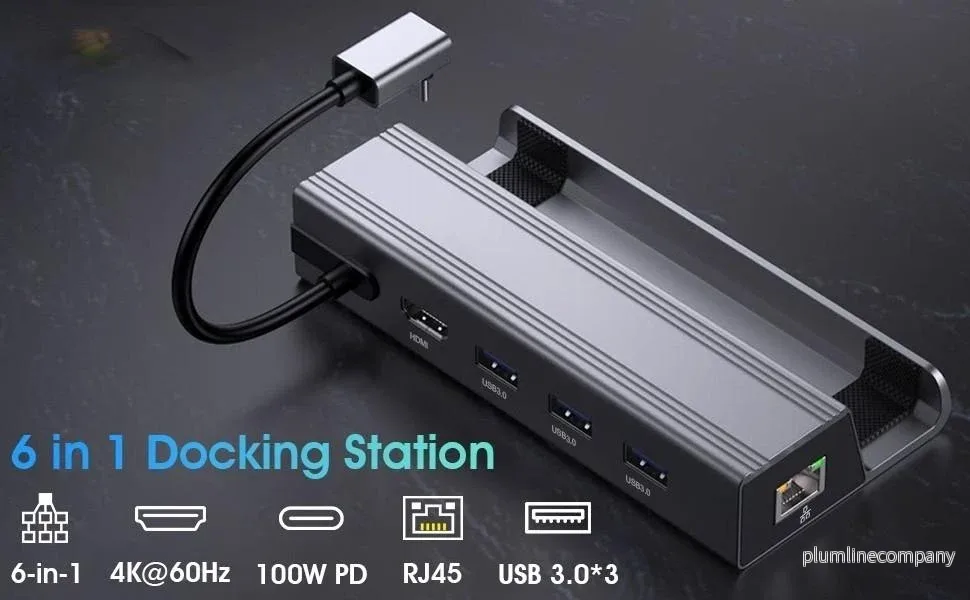 NÖRDIC Steam Deck dockningsstation 1 till 6 – 1xHDMI4K60Hz, 1xUSB-C PD100W, 3xUSB-A 3.0 5Gbps, 1xRJ45 GigaLAN NÖRDIC Steam Deck dockningsstation 1 till 6 – 1xHDMI4K60Hz, 1xUSB-C PD100W, 3xUSB-A 3.0 5Gbps, 1xRJ45 GigaLAN