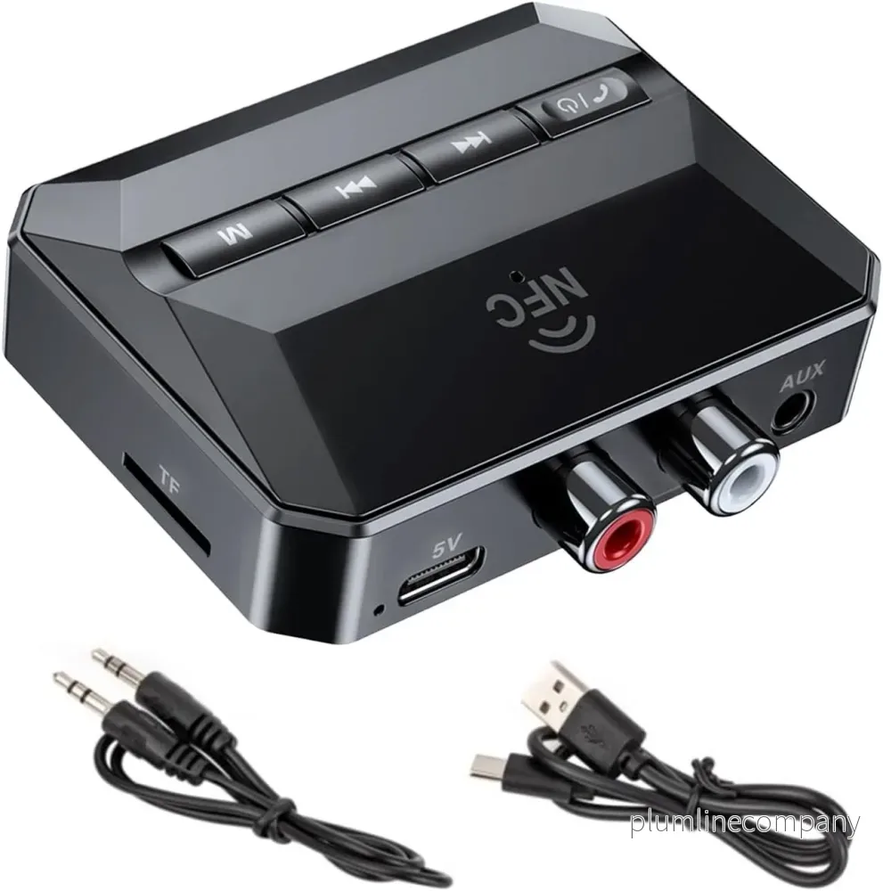NÖRDIC Bluetooth Mottagare 5.3 RCA 3.5mm AUX med NFC MicroSD Kort USB Minne NÖRDIC Bluetooth Mottagare 5.3 RCA 3.5mm AUX med NFC MicroSD Kort USB Minne