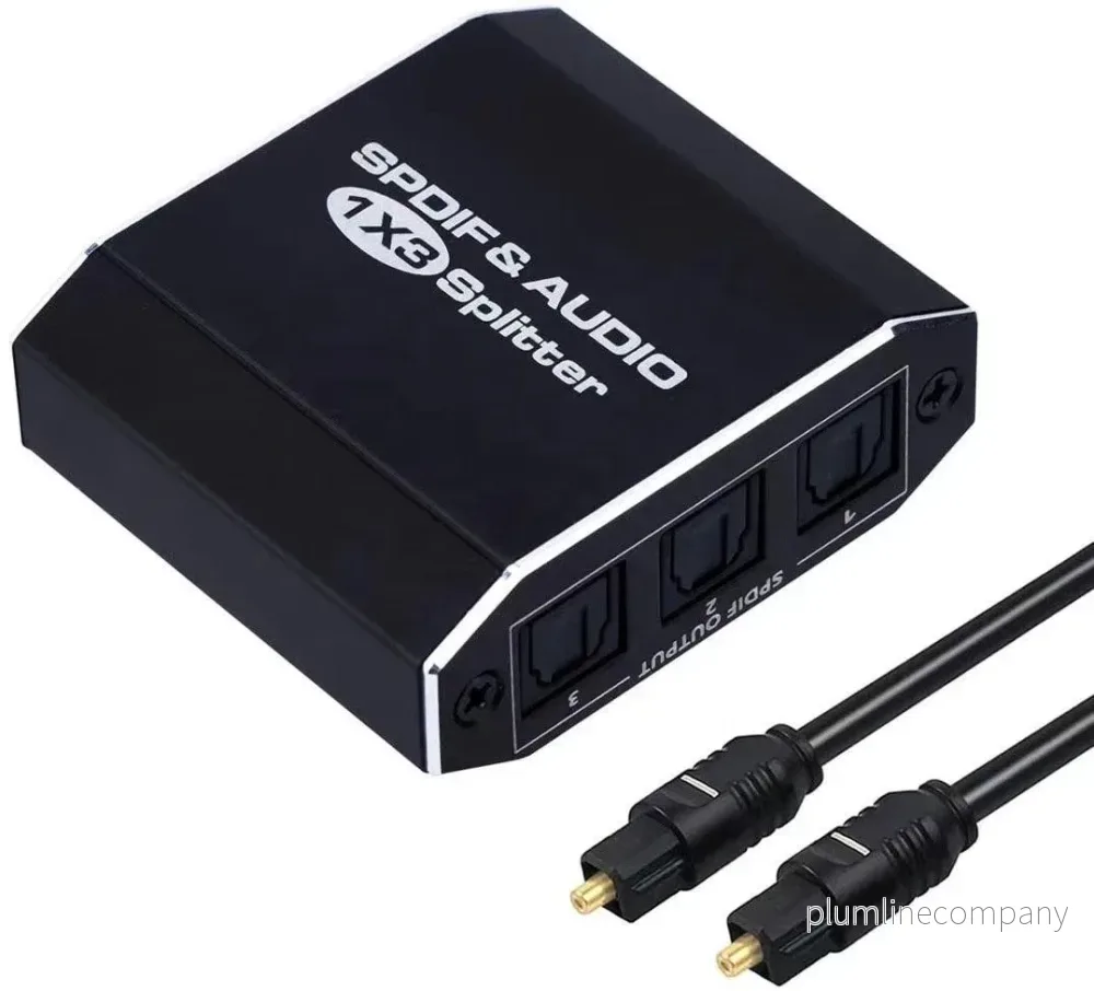 NÖRDIC 1 till 3 Splitter Optisk audio SPDIF TOSLINK kabel 1m ingår stöd för Dolby Digital DTS 5.1 PCM LPCM