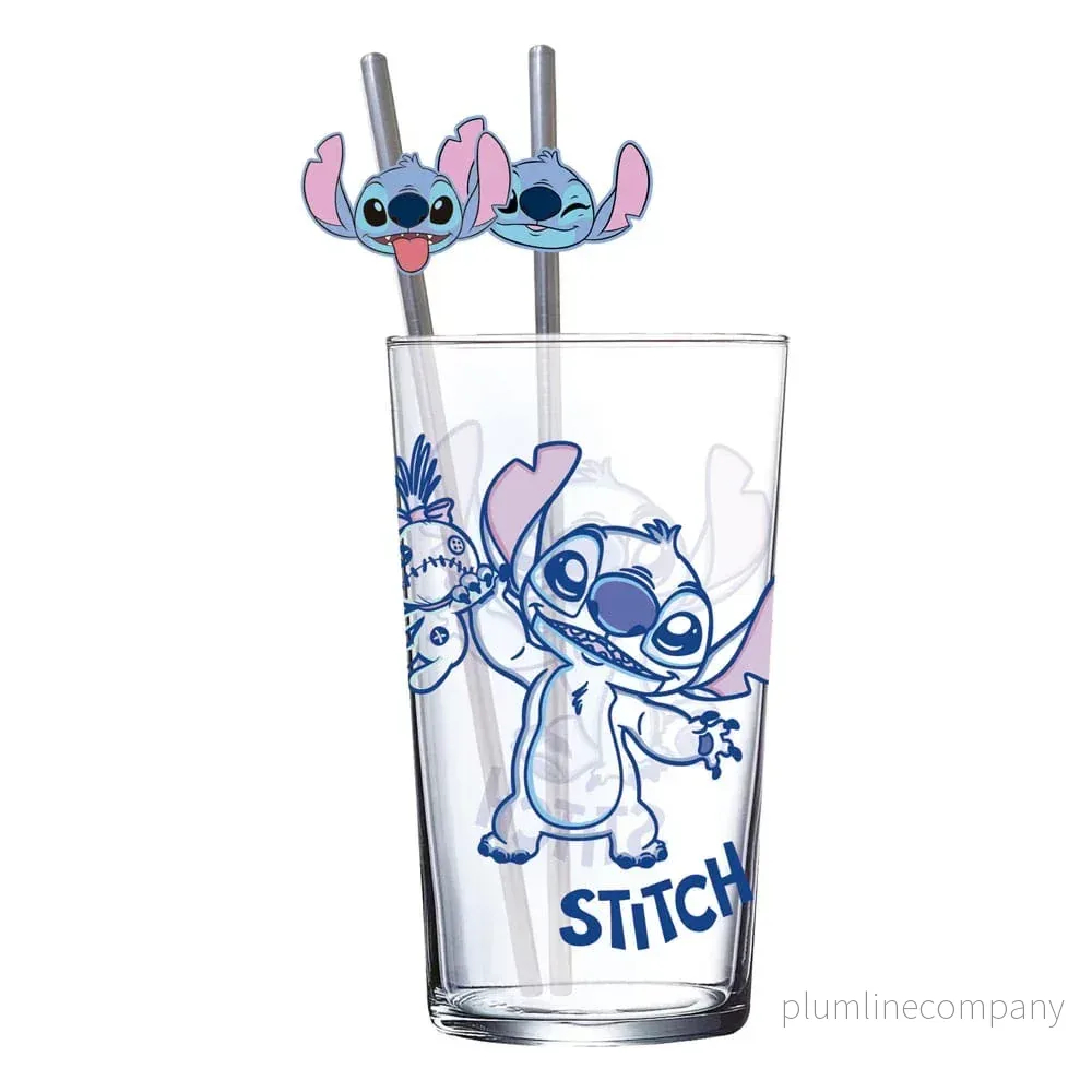 Lilo & Stitch Glasburk med Sugrör – Stitch 485 ml Lilo & Stitch Glasburk med Sugrör – Stitch 485 ml