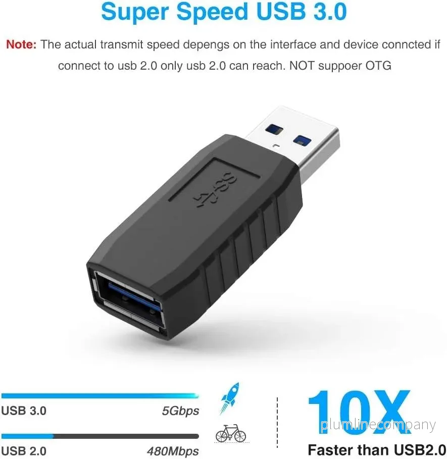 NÖRDIC USB-koppling hane till hona USB 3.1 typ A-adapter Superspeed 5 Gbps USB-portförlängning - Bild 3