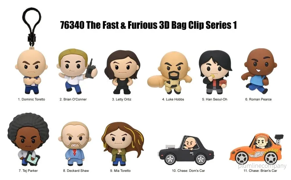 Fast & Furious 25th Anniversary 3D PVC Bag Clips Series 1 blind bag-display (24) - Bild 3