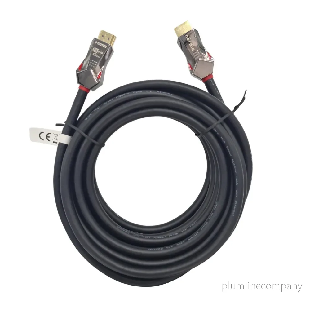 NÖRDIC CERTIFIED CABLES 5m Ultra High Speed HDMI 2.1 8K 60Hz 4K 120Hz 48Gbps Dynamic HDR eARC VRR guldpläterade kontakter - Bild 3