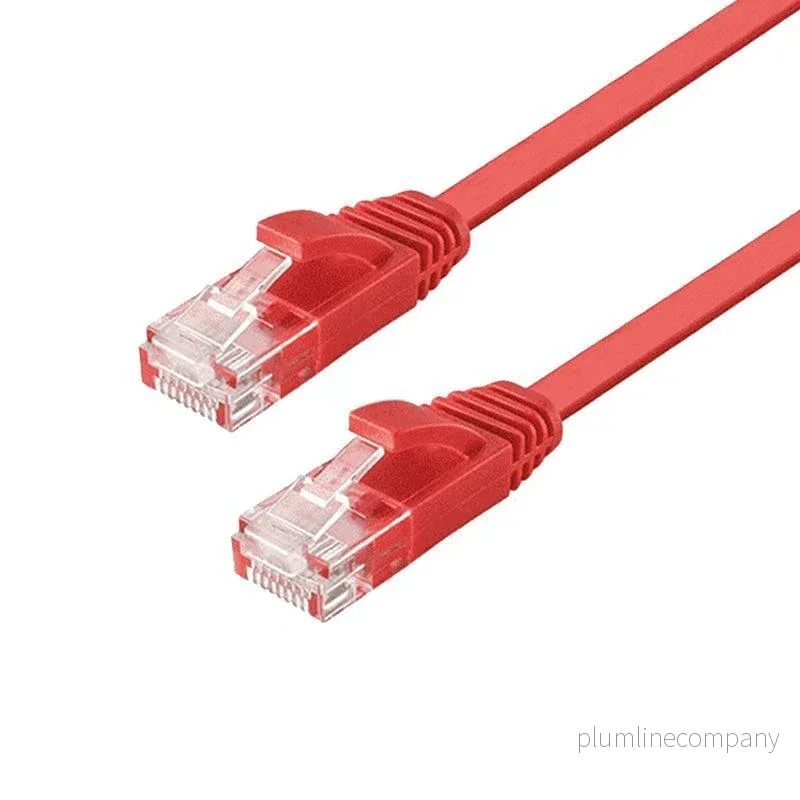NÖRDIC Cat6 U/UTP flat nätverkskabel 7,5m 250MHz bandbredd och 10Gbps överföringshastighet röd