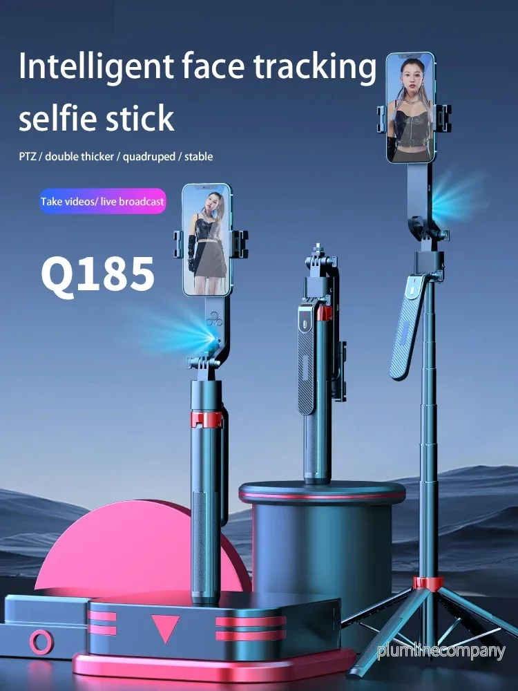 NÖRDIC AI Auto Face Tracking Selfie-stick – 360° rotation + 270° tilt, 4-i-1 mobilstativ, 180 cm stativ i aluminium med 4 ben - Bild 2