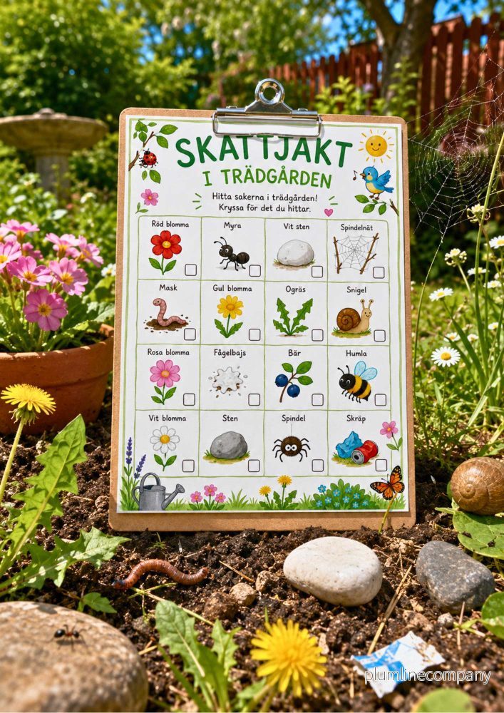 Skattjakt i trädgården – för yngre barn
