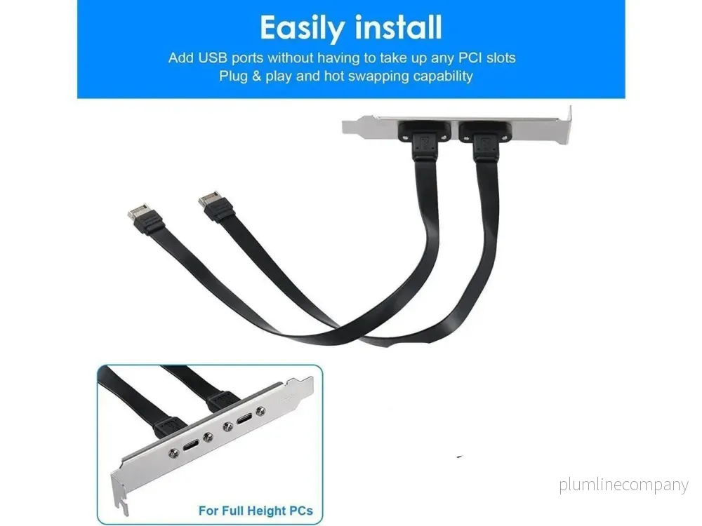 NÖRDIC USB3.1 Front Panel adapter 2xType E till 2xType C 50cm - Bild 3