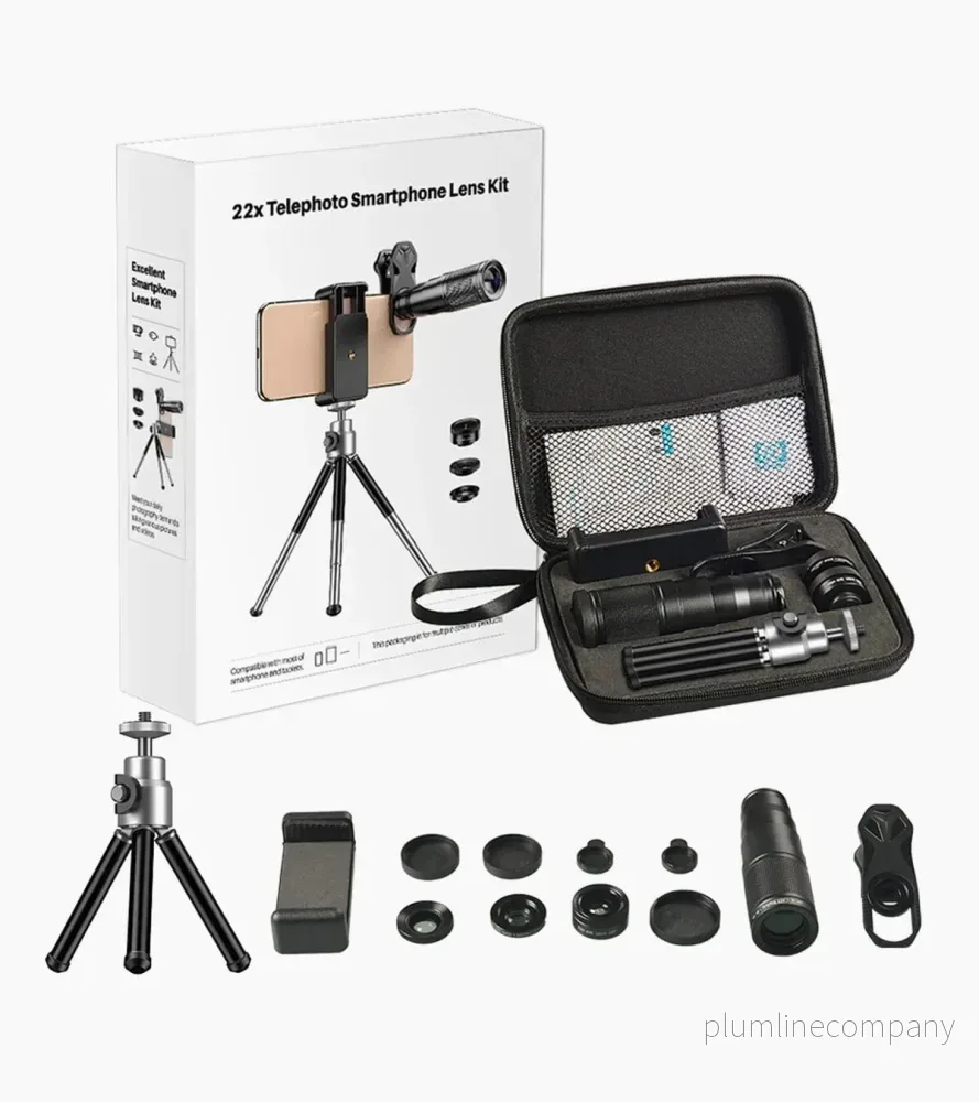 APEXEL 6-i-1 Telefonlinskit – 22X teleobjektiv, 205° fisheye-lins, 120° vidvinkellins & 25X makrolins - Bild 3