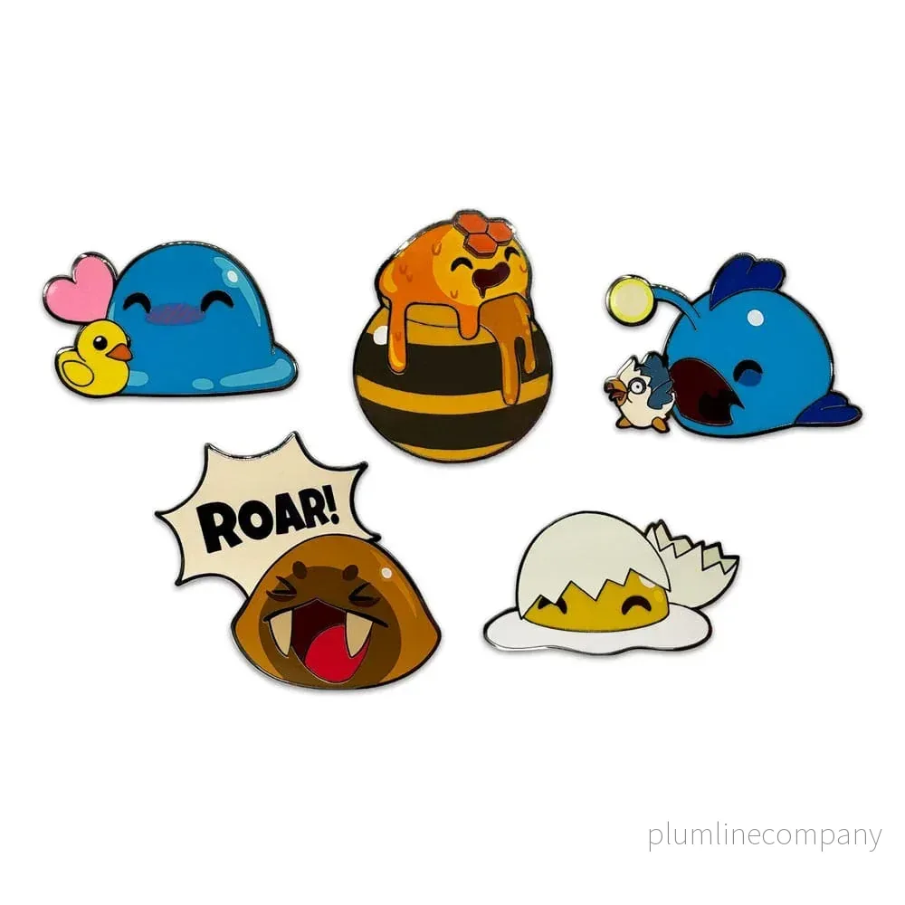 Slime Rancher Emaljpins Set – 5 Unika Pins i 2,5 cm
