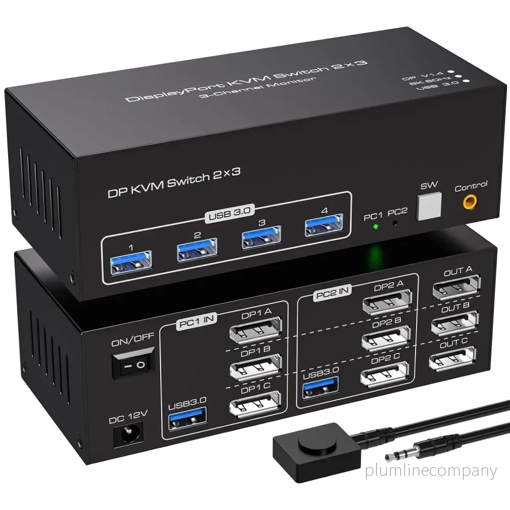 NÖRDIC DisplayPort 1.4 KVM-switch 2 datorer 3 skärmar 8K60Hz 4K144Hz tripplaskärmar 4 USB 3.0 för 2 PC att dela 3 skärmar NÖRDIC DisplayPort 1.4 KVM-switch 2 datorer 3 skärmar 8K60Hz 4K144Hz tripplaskärmar 4 USB 3.0 för 2 PC att dela 3 skärmar