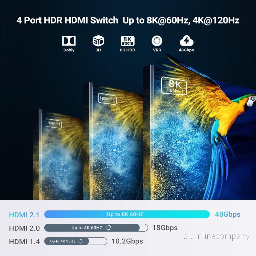 NÖRDIC 8K HDMI 2.1 eARC/ARC Soundbar Extractor med inbyggd 4 till 1-switch, Dolby Vision, Dolby Atmos, LPCM 7.1CH, CEC, HDR, VRR, HDCP 2.3 - Bild 2