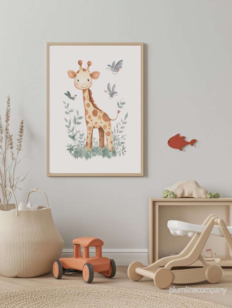 Giraffe and Birds Safari Poster - Bild 2