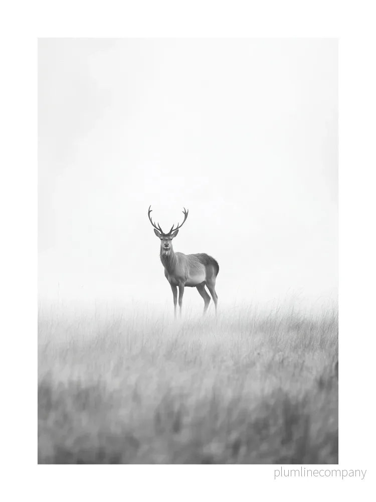 Lone Deer in Mist Poster Lone Deer in Mist Poster