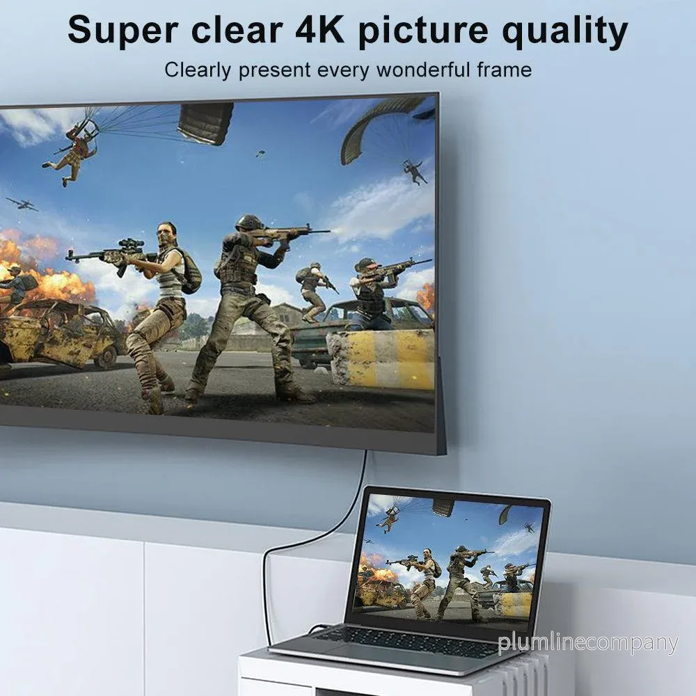 NÖRDIC 1m USBC till HDMI 4K 60Hz nylonflätad kabel space grey stöd för HDCP1.4 och 2.2 - Bild 3