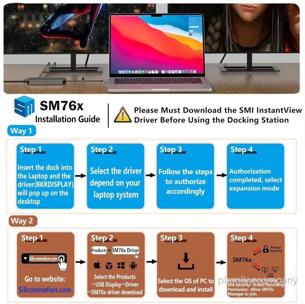 NÖRDIC USB-C Dockningstation 1 till 10 med 2xHDMI 1x4K60Hz/1x4K30Hz 1xPD100W 1xRJ45 GigaLan 1xSD/MicroSD 2xUSB-A 1xUSB-C 1xAudio stöd MacBook M1, M2, M3, och M4 - Bild 3