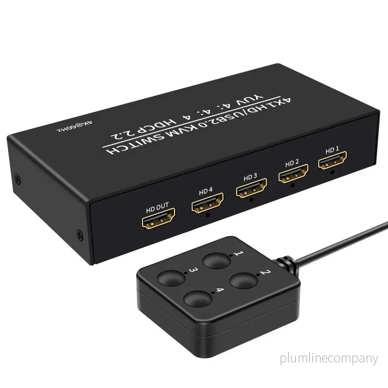 NÖRDIC KVM Switch 4 PC till 1 HDMI 4K 60Hz och 4xUSB HDCP 2.2 NÖRDIC KVM Switch 4 PC till 1 HDMI 4K 60Hz och 4xUSB HDCP 2.2