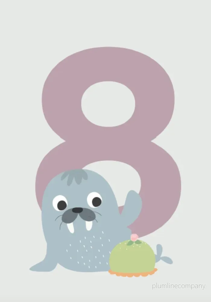 Födelsedagskort 8 år