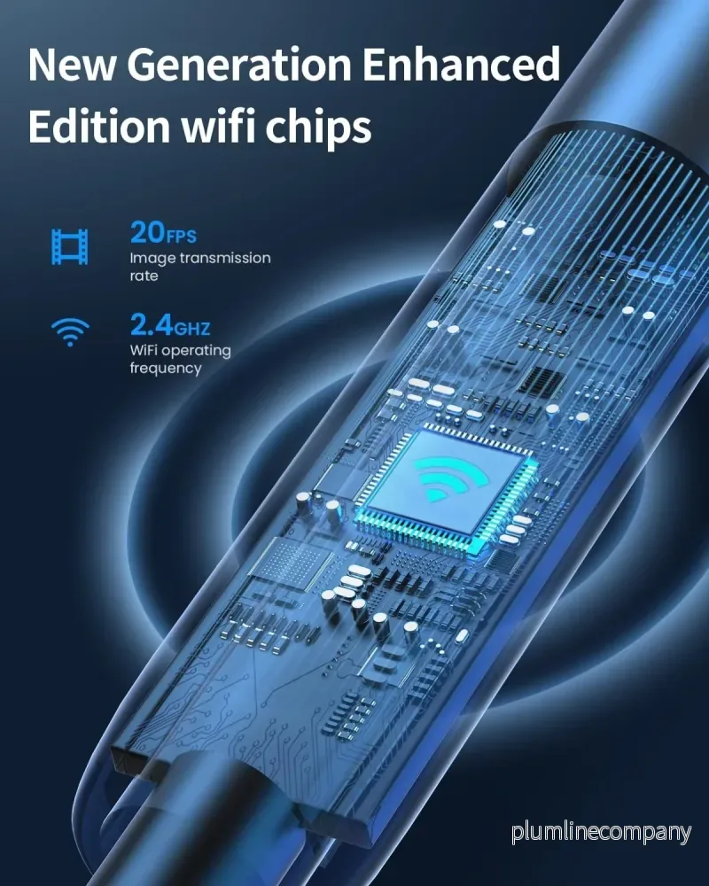 NÖRDIC 5m Endoskopkamera med dubbla lenser för mobiltelefon med ljus, 1080P HD, 8 LED-lampor, vattentät IP67, inget WiFi krävs, Android och iOS - Bild 3