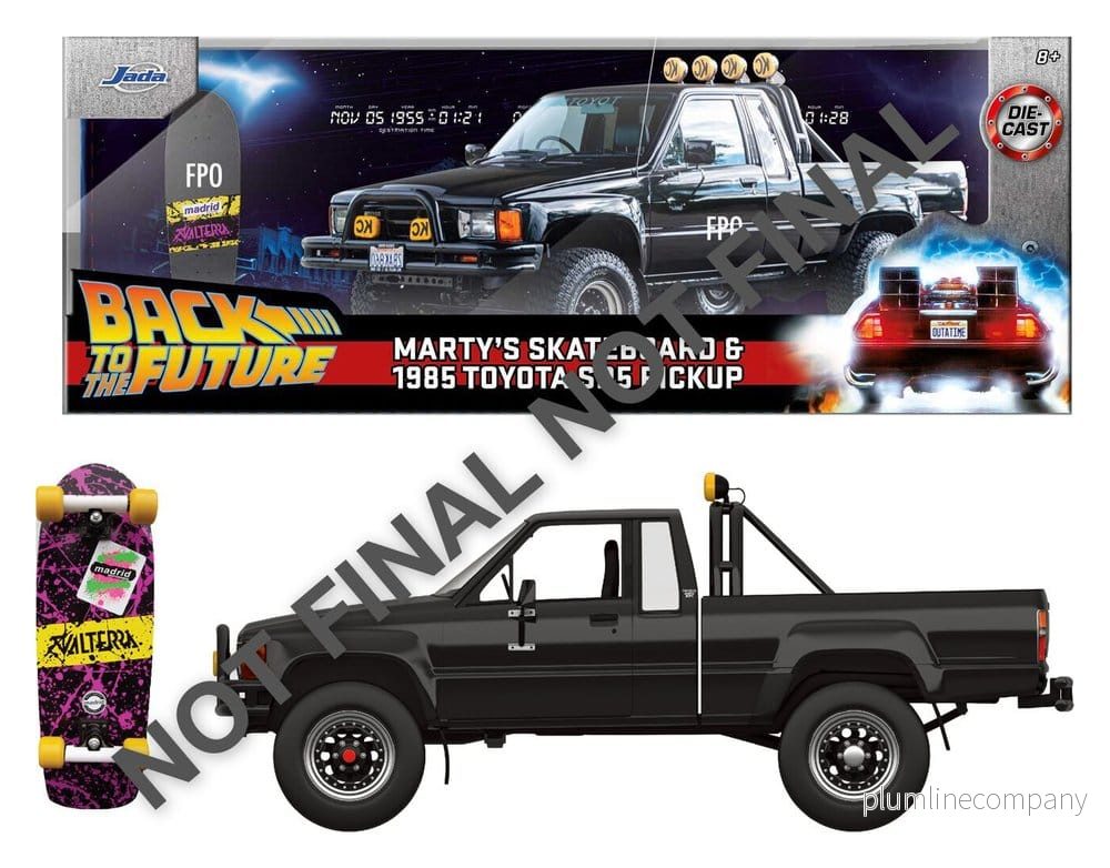 Back to the Future Diecast-fordon i skala 1:24 med Martys skatebord och 1985 Toyota Back to the Future Diecast-fordon i skala 1:24 med Martys skatebord och 1985 Toyota