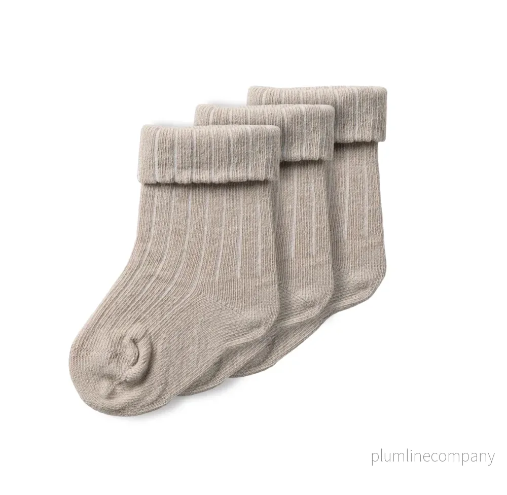 Babystrumpor 3 pack – NBNHOBBU 3P SOCKS – Chateau Gray