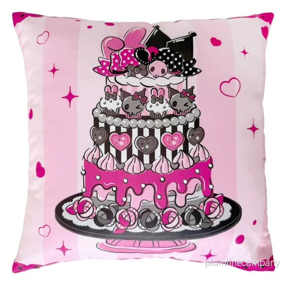 Sanrio Rosa Svart Partyserie Kudde Kuromi & My Melody 35 x 35 cm - Bild 3