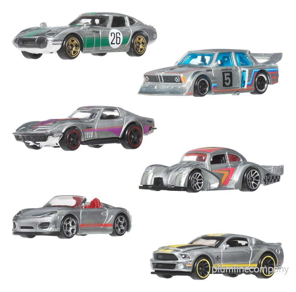 Hot Wheels Silver Series Die-Cast Fordon 6-Pack 1/64 ZAMAC - Bild 2