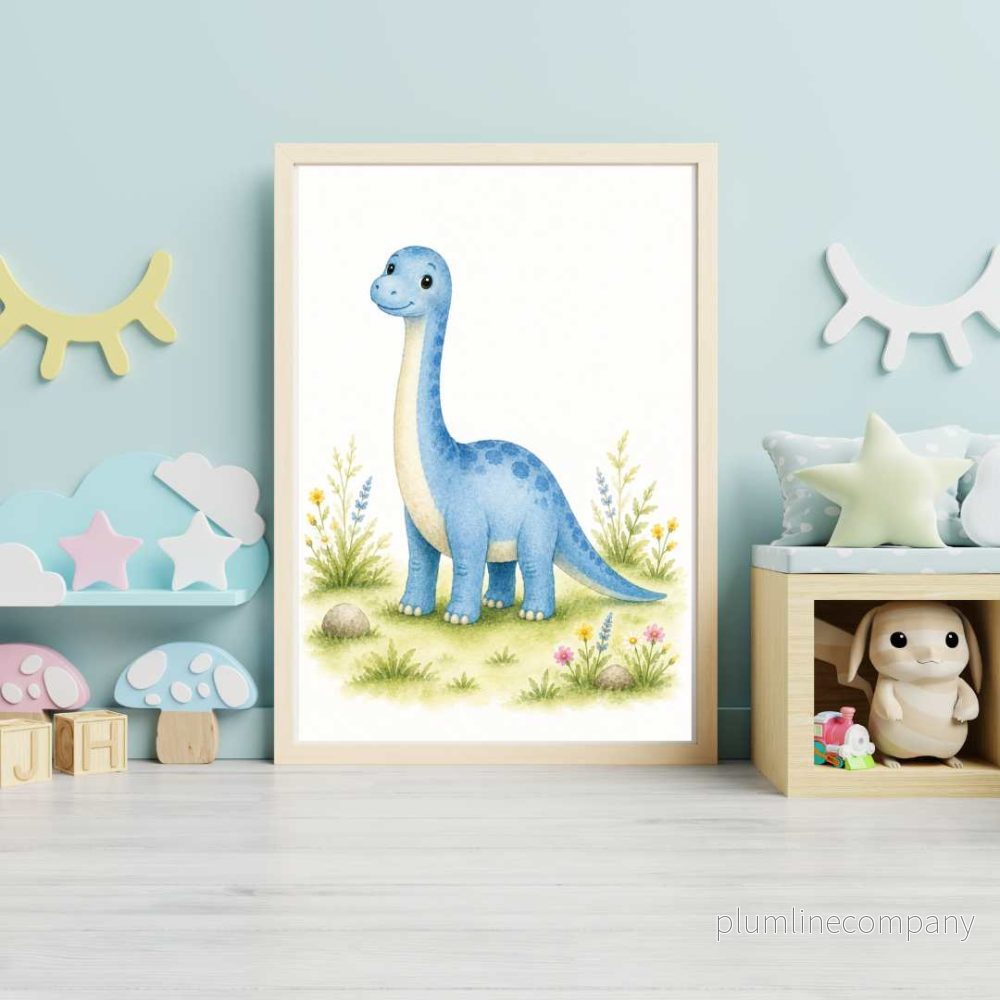 Dinosaurie långhals – Poster för barn
