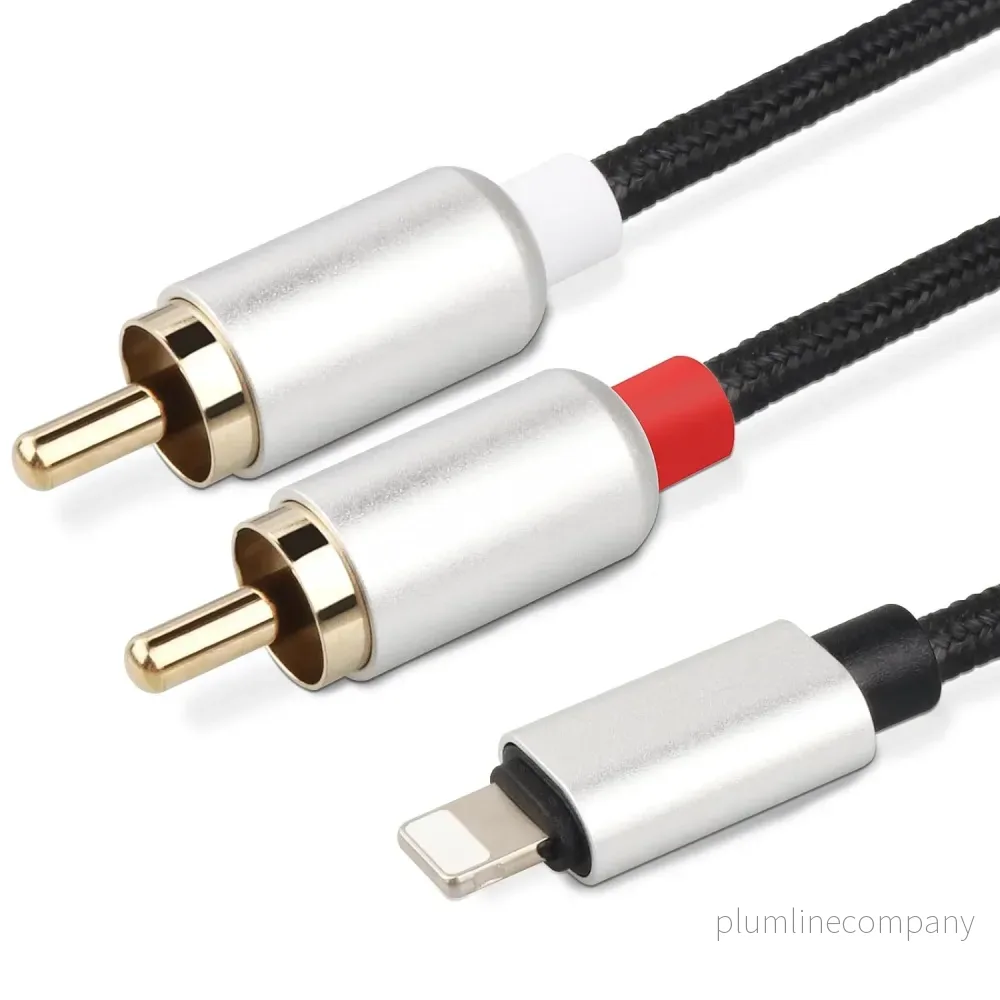 NÖRDIC Lightning (ej MFI) till RCA ljudkabel 2m
