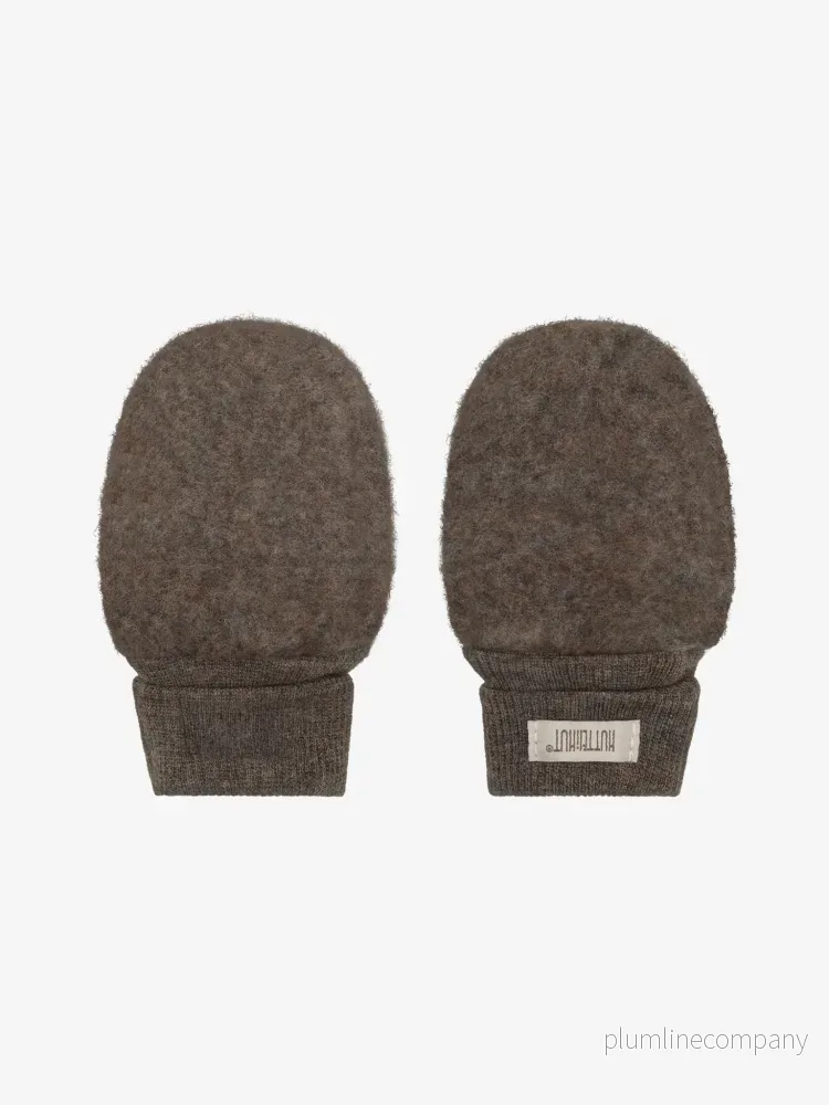 HUTTEliHUT Vantar i ullfleece –  Brown Melange