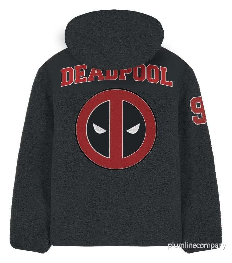 Marvel Sherpa-jacka med Deadpool-logga Marvel Sherpa-jacka med Deadpool-logga